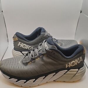 Men's Hoka Gray and Black Running Shoes, Athletic Size 13D